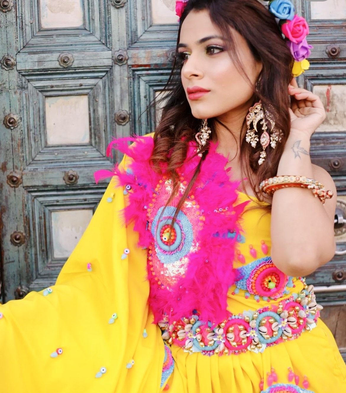 EVIL EYE OFF-SHOULDER DRESS