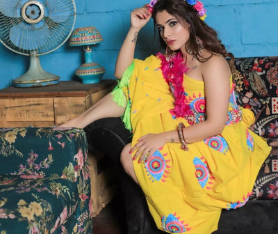 EVIL EYE OFF-SHOULDER DRESS