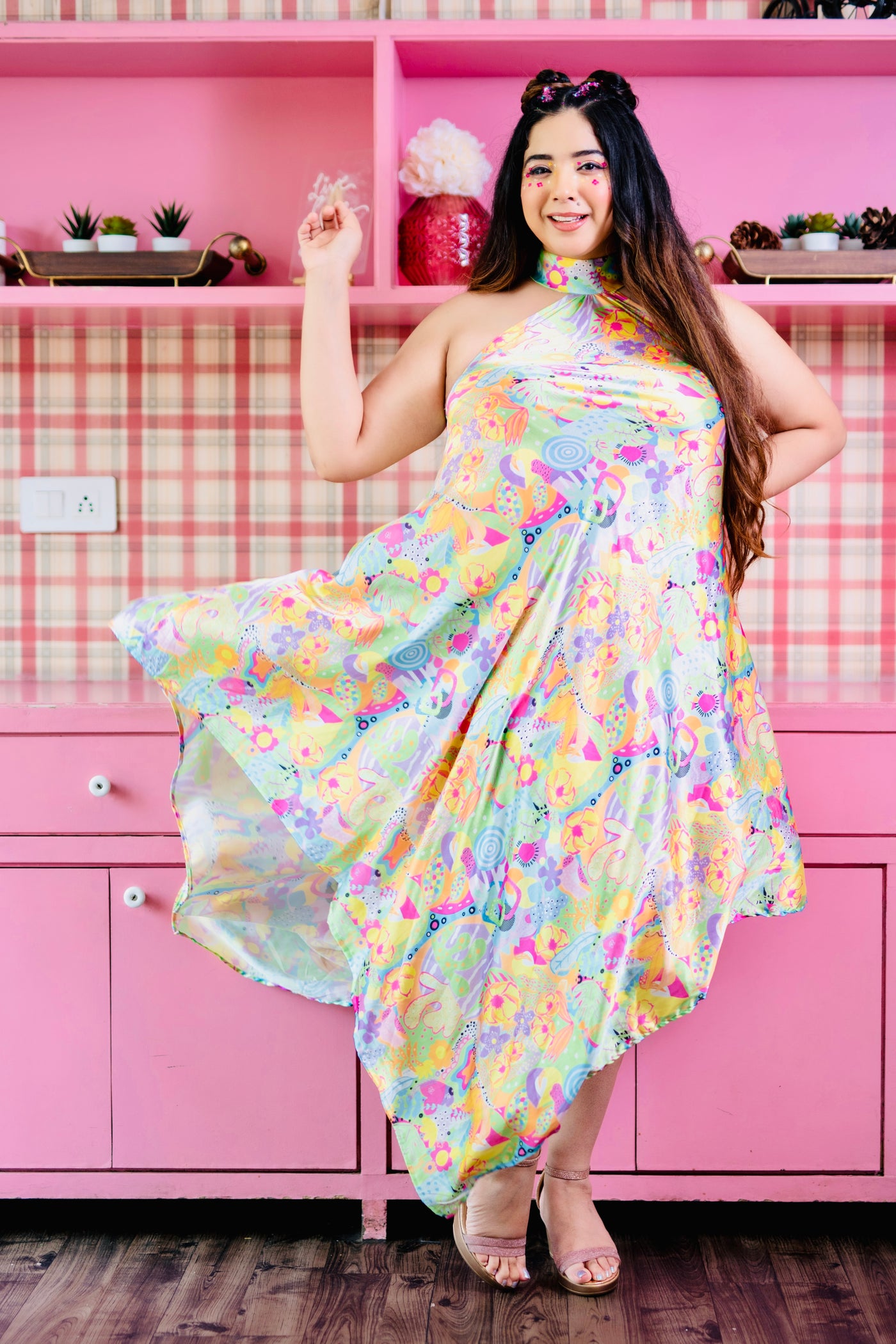 PIP & POP HALTER NECK DRESS