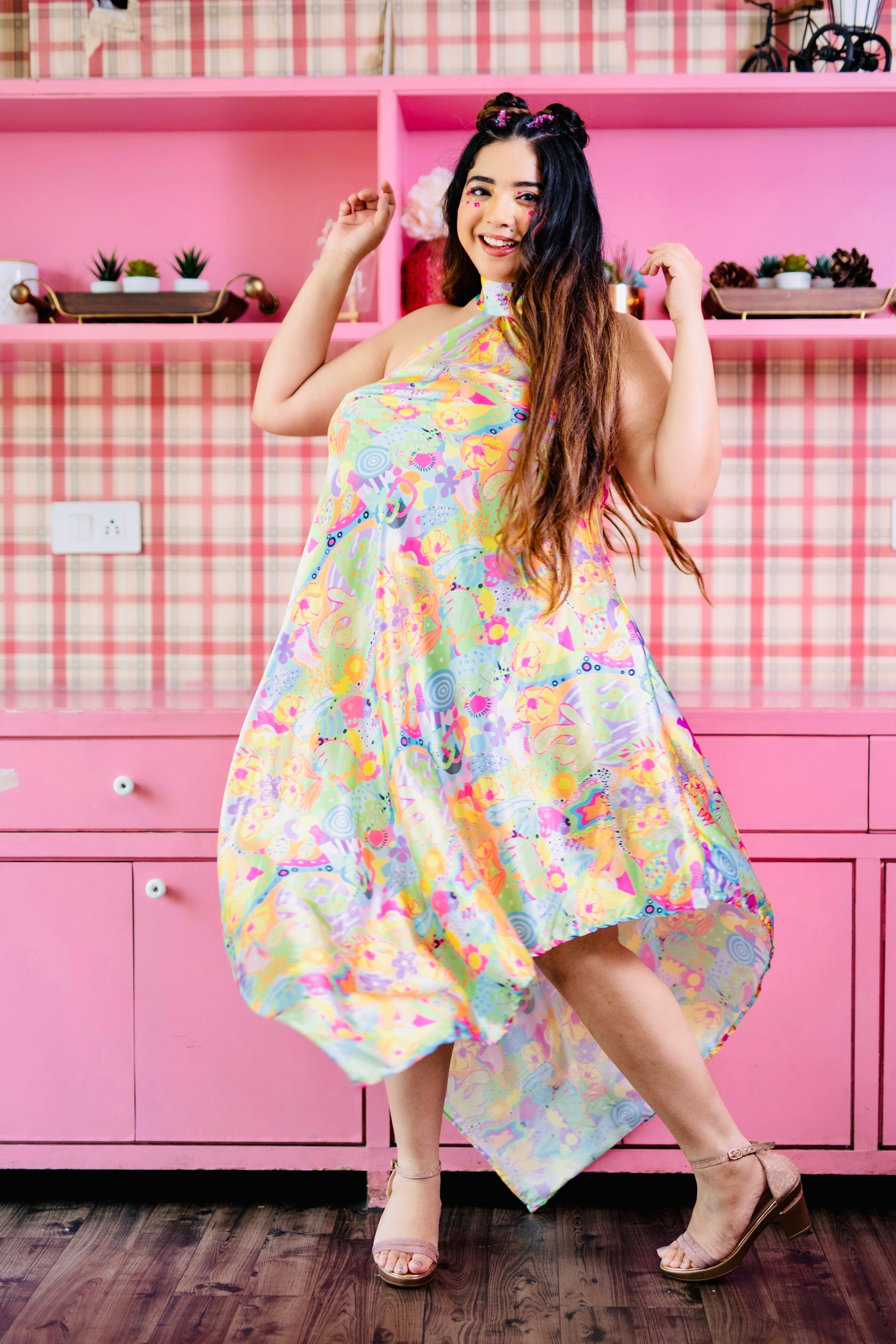 PIP & POP HALTER NECK DRESS