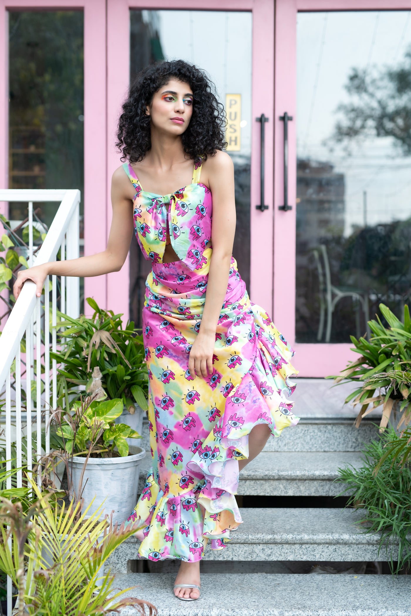 POPSICLE POPPY EYE HIGH LOW DRESS